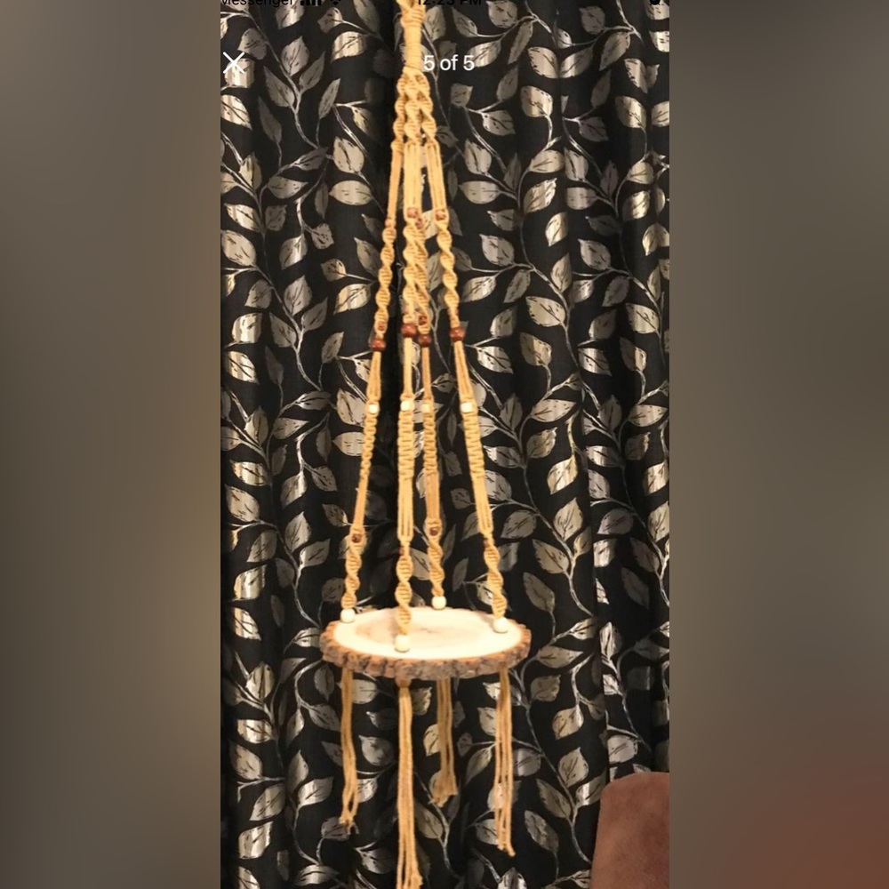 Macrame hanging shelf